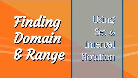 Domain & Range using Set and Interval Notations