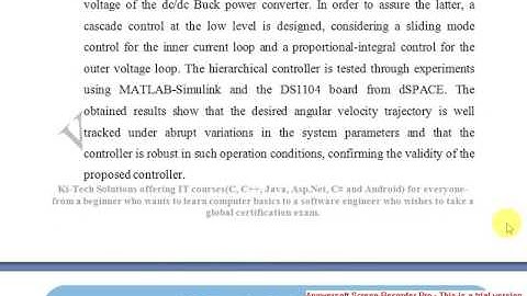 DC DC BUCK POWER CONVERTER AS A SMOOTH STARTER FOR A DC MOTOR BASED ON A HIERARCHICAL CONTROL