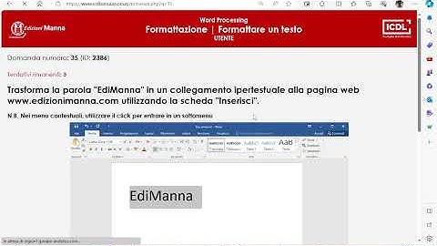 Simulazioni ICDL - Modulo Word processing n°10 - Sezione 3