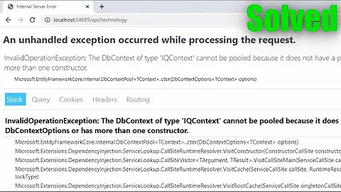 InvalidOperationException: The DbContext of type cannot be pooled