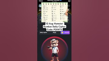 13 Aug Hamster Kombat Daily Cipher #hamsterkombat #airdrops #ciphercodes