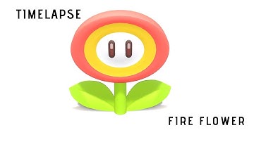 Mario Bros Blender 2.8 Fire Flower Timelapse