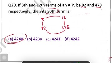 Q20. If 8th and 12th terms of an A.P. be respectively, then its 50th term is:
