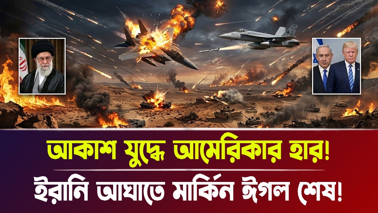 আকাশ যু'দ্ধে আমেরিকার হা'র! ইরানি আ'ঘা'তে মার্কিন ঈগল শে'ষ! | Iran war, Breaking News | Bangla News