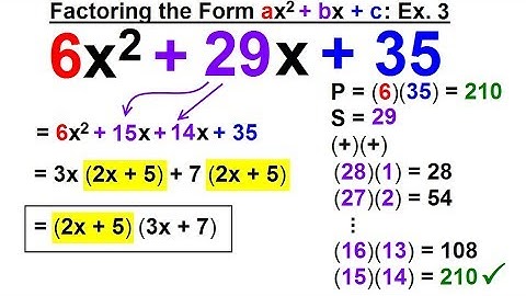 Algebra - Ch. 6: Factoring (39 of 55)  Factoring the Form ax^2+bx+c: Ex. 3