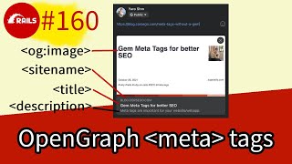 Rails #160 Meta Tags. Open Graph, SEO, social sharing previews