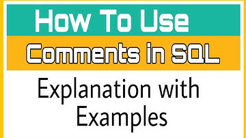 How To Use Comment in SQL