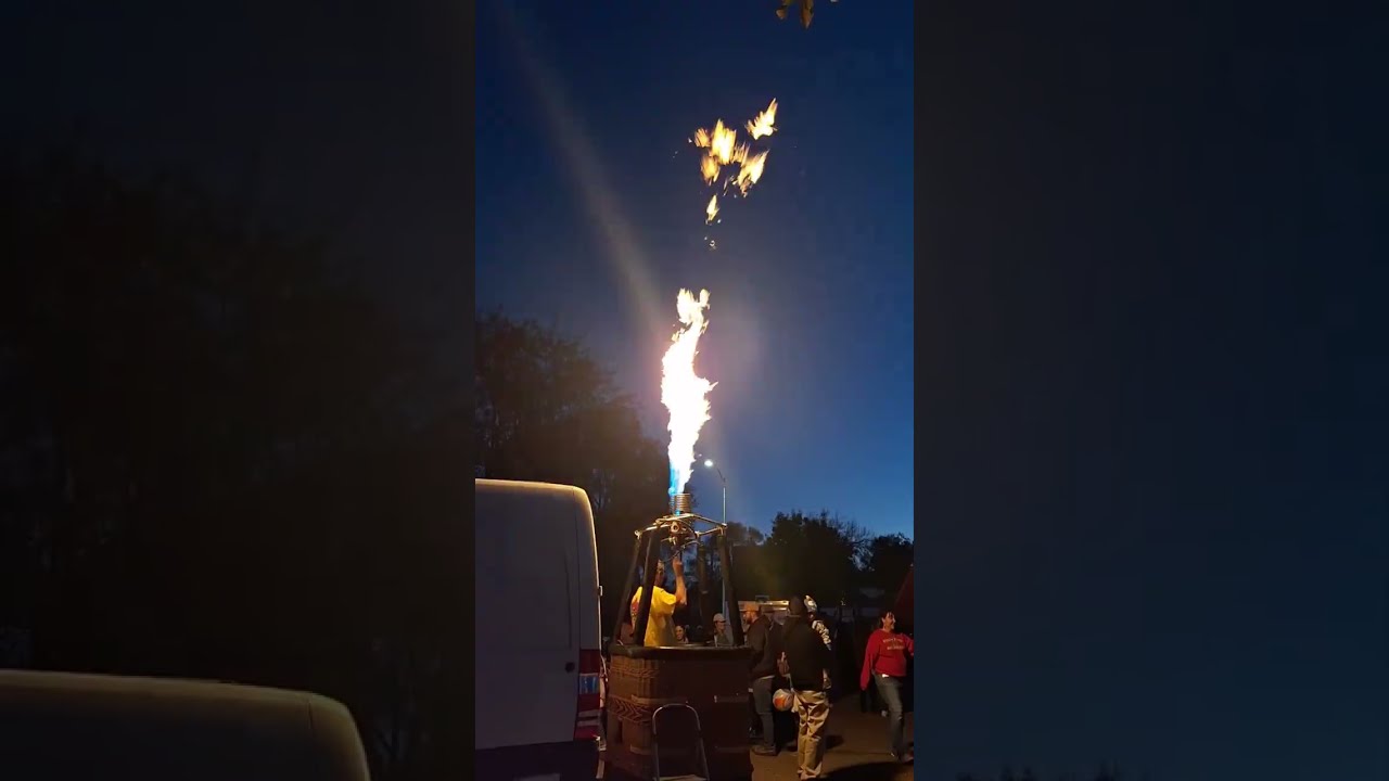 Hot Air Balloon Pilots Candlesticking - Lighting the Burners for Show in Rocky Ford, Colorado