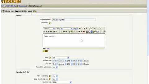 Moodle Assignments - Upload Single File