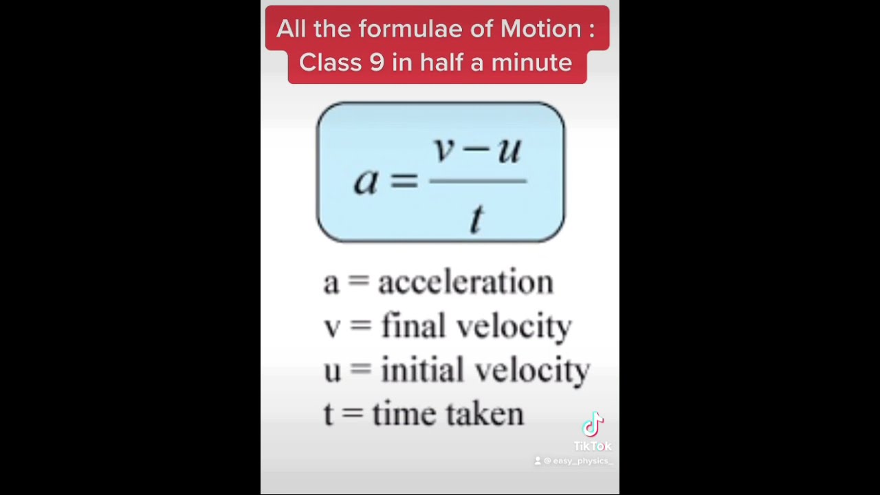 Motion class 9 all formula I just in 30 seconds ✌🏻💜