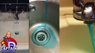 BLUE WATER FROM TAPS / FAUCETS / BATH / BASIN / SHOWER