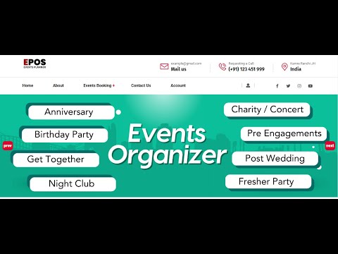 EVENTS MANAGEMENT SYSTEM | USING PHP MySql | Source Code Available | Events Planning System in Php