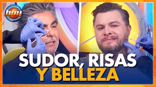 EN VIVO Raúl Araiza y Paul Stanley se someten a tratamiento estético que los pone a sudar | Hoy