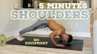 5 Minute Shoulder Workout (No Equipment) | Follow Along