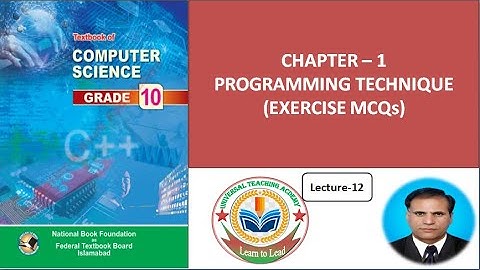 Chapter -1  Programming Techniques Exercise MCQs #Lecture-12