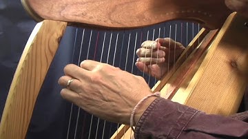 Moliendo Cafe on lap harp, performed by John Kovac, harper and harp maker