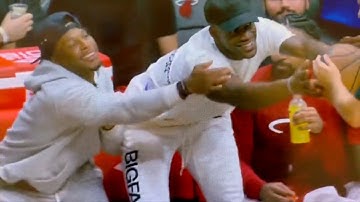 Jimmy Butler & Kyle Lowry like Best Friends Having Much Fun On The Bench 😂