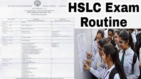 Assam Seba HSLC Exam Routine 2022 || Timetable Exam Routine Class-10 2022