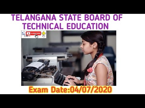 Telangana Technical Education Board 2020 | Exams timetable 2020 | typewriting 2020 | jobs 2020