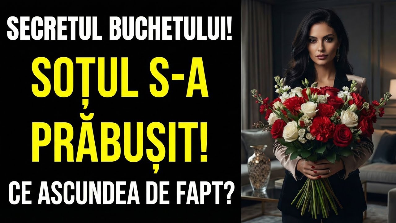 Întorcându-se de la serviciu cu un buchet imens de flori, soția a chicotit când soțul s-a uitat...
