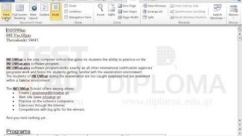 Change the view of the document into Print Layout.