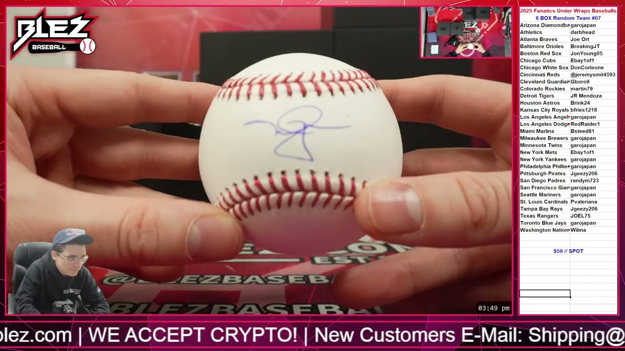 2025 Fanatics UnderWraps Baseballs 6 BOX BREAK #7 RANDOM TEAM