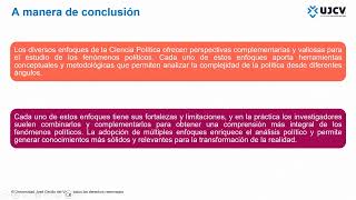 TEMA 6 Enfoques de la Ciencia Política