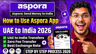 How to Use Aspora App UAE to India 2026 | Aspora Se Paisa Kaise Bheje, Zero Fee Money Transfer Guide screenshot 1
