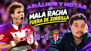 MIS NOTAS Y ANÁLISIS DEL GRANADA CF 2-1 REAL VALLADOLID
