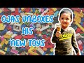 Ojas unboxes his new toys  unboxing with papa  mumma and nityansh