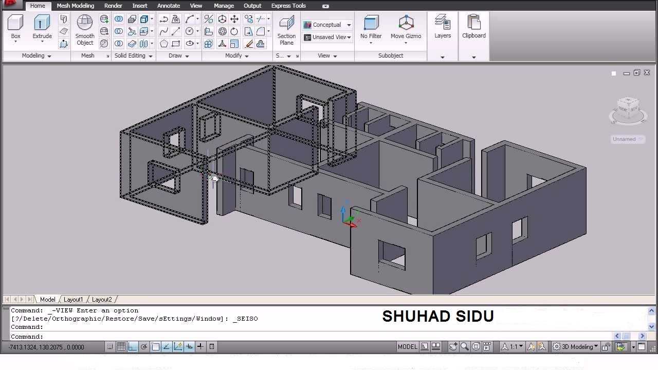  AutoCAD  3D  House  Modeling Tutorial 1 3D  Home  Design  