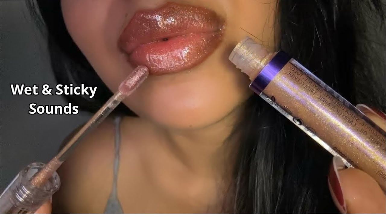 ASMR~ Glitter Lipgloss Application On Me & You + Wet Mouth Sounds 