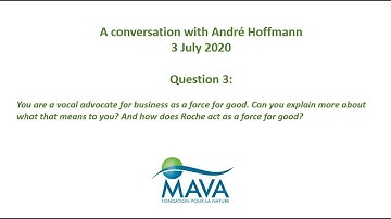 Business as a force for good - A conversation with André Hoffmann 3 July 2020