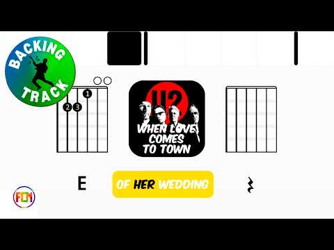 U2 - When Love Comes To Town • Backing Track | FCN Scrolling Guitar Chords & Lyrics
