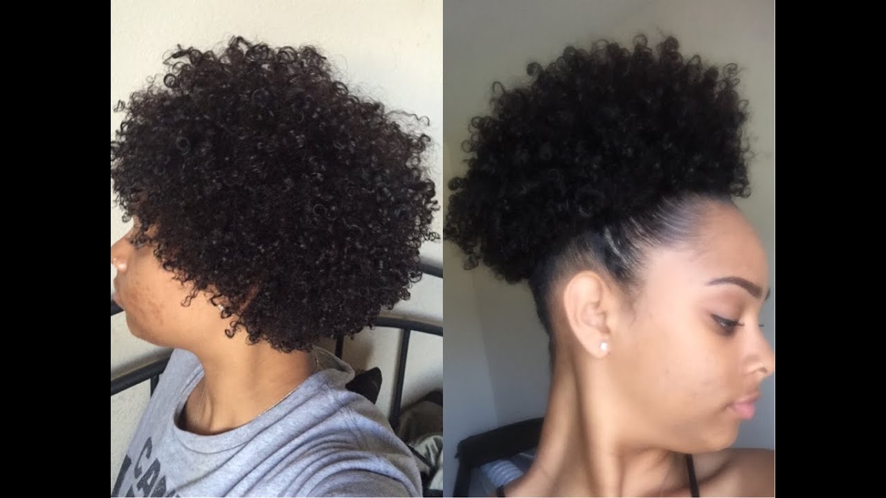 High Puff on Short Natural Hair - YouTube