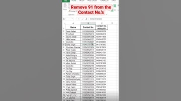 Learn how to remove 91 from the contact numbers Excel...!✅