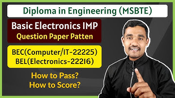Basic Electronics IMP | Paper Pattern | BEC and BEL | FY Diploma | MSBTE