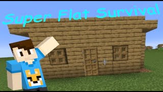 Minecraft Superflat Survival: Building a Wooden House