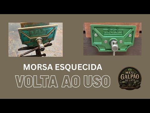 Morsa de marceneiro P & B restaurada de volta à vida