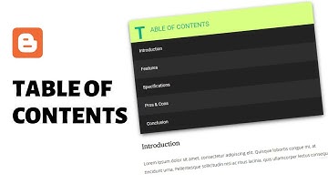 How To Create Table of Contents For Posts In Blogger Website