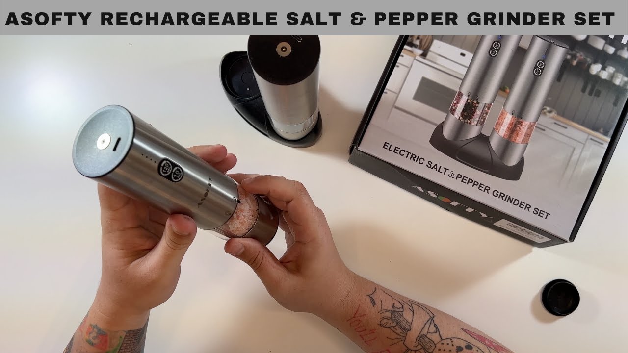 ASOFTY Rechargeable Salt & Pepper Grinder Set Review! 