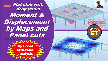 Panel Cuts - Moment and Displacement(Flat slab + drop panel)/Autodesk Robot Structural Analysis 2022
