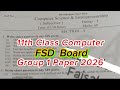 11th Class Computer FSD board group 1 paper 2026 | 1st year Computer group 1 paper 2026