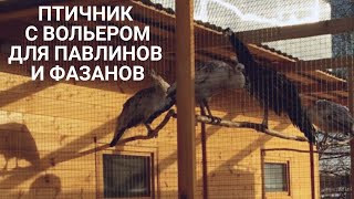 Птичник для павлинов и фазанов с вольером.