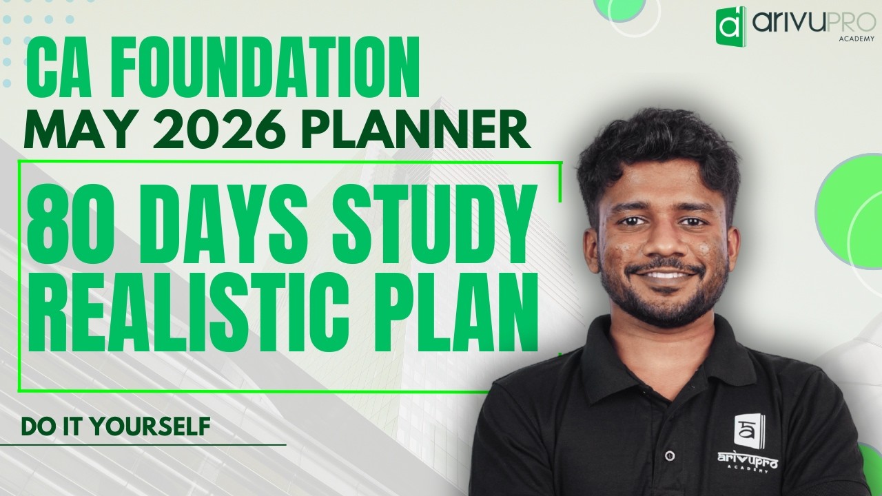 📅 CA Foundation Most Realistic 80 Days Study Planner | May 2026 | Best ...