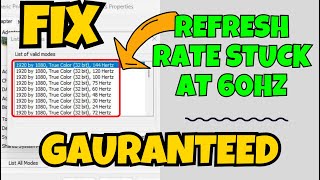 Monitor refresh rate stuck at 60 Hz Fix