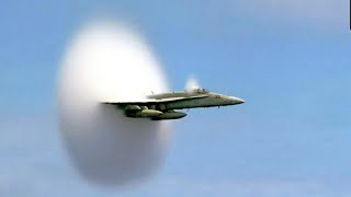 Supersonic flight sonic booms, low altitude high speed pass jet !(Atlas V shock wave rare footage!)