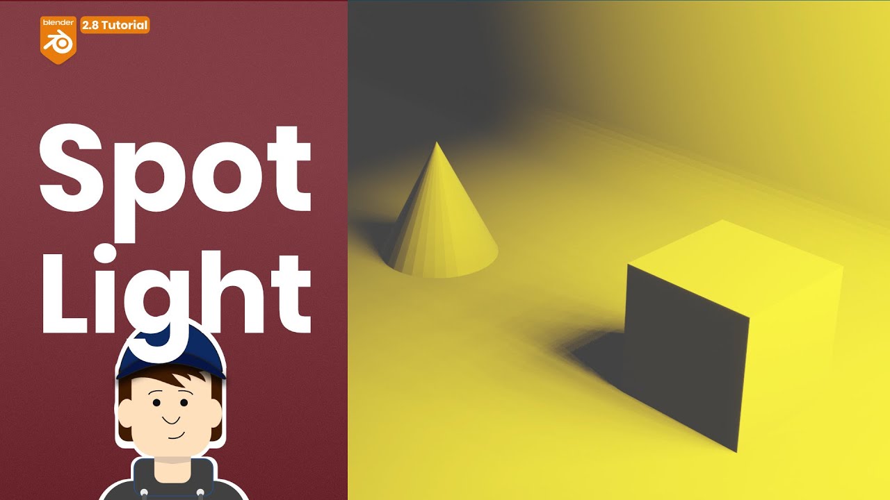 how-to-use-the-spot-light-in-blender-2-83-eevee-and-cycles-youtube