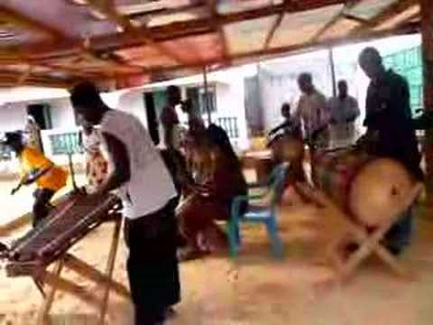 Guinea, West Africa, Sabou Gnouma Keita Drum pract...