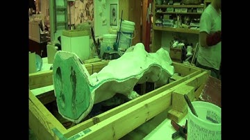 Low-Tech Rotocasting machine and Casting in polyurethane resin